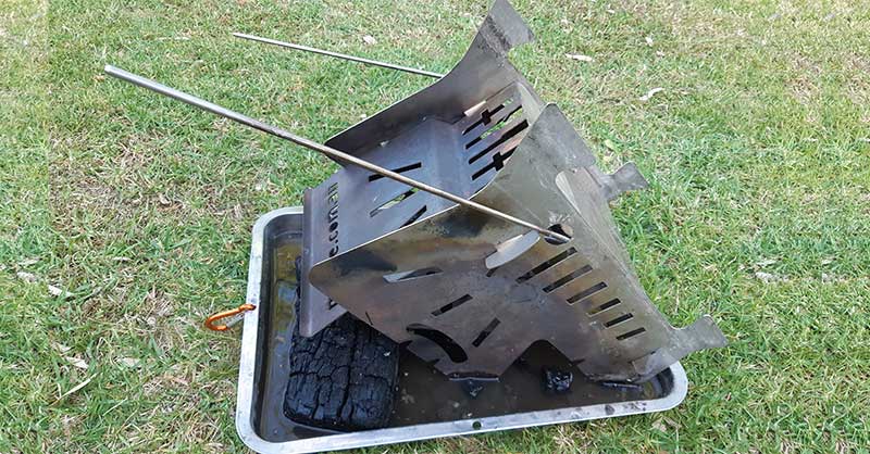 eco-friendly campfire: upending MyFire for safe cooling